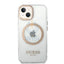 Guess Apple iPhone 14 Plus Magsafe Compatible Translucent Gold Outline & Logo - Transparent Accessories > Mobiles &