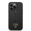 Guess Apple iPhone 14 Pro Liquid Silicone Case With Shiny Line & Metal Triangle Tone Logo- Black Accessories > Mobiles
