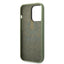 Guess Apple iPhone 14 Pro Liquid Silicone Case With Shiny Line & Metal Triangle Tone Logo - Green Accessories > Mobiles