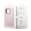 Guess Apple iPhone 14 Pro Liquid Silicone Case With Shiny Line & Metal Triangle Tone Logo - Purple Accessories >