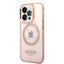 Guess Apple iPhone 14 Pro Magsafe Compatible Translucent Gold Outline & Logo - Pink Accessories > Mobiles & Tablets >