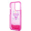 Guess Apple iPhone 14 Pro Max Liquid Glitter Case With Translucent Triangle Logo - Pink Accessories > Mobiles & Tablets