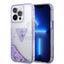 Guess Apple iPhone 14 Pro Max Liquid Glitter Case With Translucent Triangle Logo - Purple Accessories > Mobiles &
