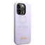 Guess Apple iPhone 14 Pro Max Liquid Silicone Case with PC Camera Outline & Script Metal Logo for - Purple Accessories