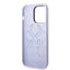Guess Apple iPhone 14 Pro Max Liquid Silicone Case with PC Camera Outline & Script Metal Logo for - Purple Accessories