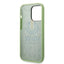 Guess Apple iPhone 14 Pro Max Liquid Silicone Case with PC Camera Outline & Script Metal Logo - Green Accessories >