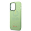Guess Apple iPhone 14 Pro Max Liquid Silicone Case with PC Camera Outline & Script Metal Logo - Green Accessories >