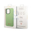 Guess Apple iPhone 14 Pro Max Liquid Silicone Case with PC Camera Outline & Script Metal Logo - Green Accessories >