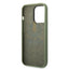 Guess Apple iPhone 14 Pro Max Liquid Silicone Case With Shiny Line & Metal Triangle Tone Logo - Green Accessories >