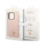 Guess Apple iPhone 14 Pro Max Liquid Silicone Case With Shiny Line & Metal Triangle Tone Logo - Pink Accessories >