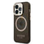 Guess Apple iPhone 14 Pro Max Magsafe Compatible Translucent Gold Outline & Logo - Black Accessories > Mobiles &