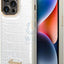 Guess Apple iPhone 14 Pro Max Pu Croco Case With Metal Camera Outline - Silver Accessories > Mobiles & Tablets > Mobiles