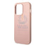 Guess Apple iPhone 14 Pro Max PU Leather Saffiano Case with Metal Logo & Hot Stamp Stripes - Pink Accessories > Mobiles