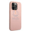 Guess Apple iPhone 14 Pro Max PU Leather Saffiano Case with Metal Logo & Hot Stamp Stripes - Pink Accessories > Mobiles