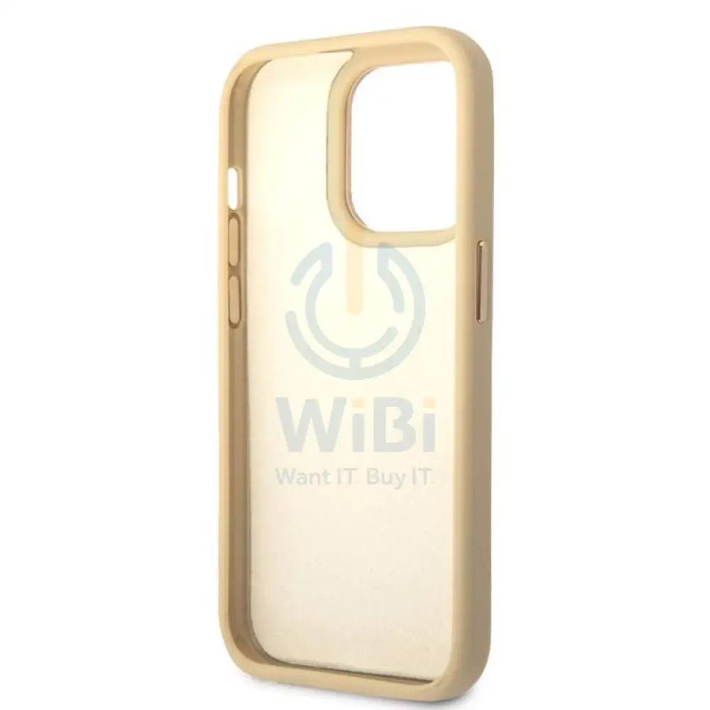 Guess Apple iPhone 14 Pro Pu Croco Case With Metal Camera Outline - Gold Accessories > Mobiles & Tablets > Mobiles
