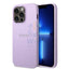 Guess Apple iPhone 14 Pro PU Leather Saffiano Case with Metal Logo & Hot Stamp Stripes - Purple Accessories > Mobiles &