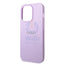 Guess Apple iPhone 14 Pro PU Leather Saffiano Case with Metal Logo & Hot Stamp Stripes - Purple Accessories > Mobiles &
