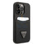 Guess iPhone 14 Pro PU Saffiano Case with Double Cardslot & Metal Triangle Logo - Black Accessories > Mobiles & Tablets