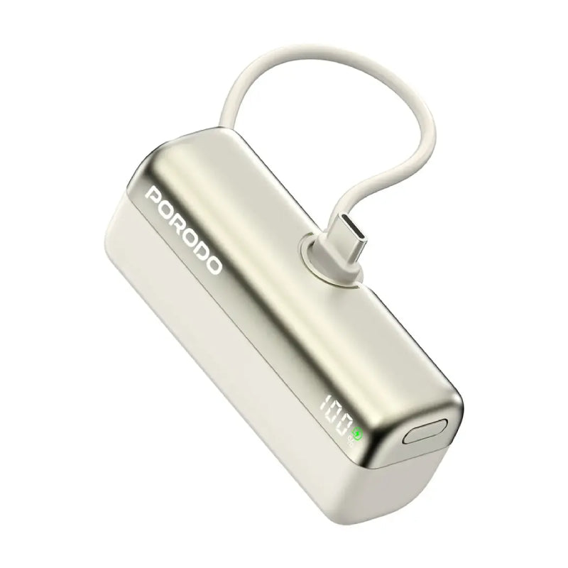Porodo Pocket Volt Power Bank - 5000mAh / 22.5W / USB-C / White