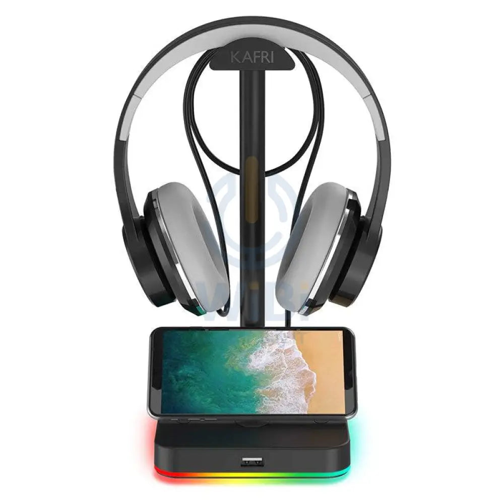 Headphone Stand with USB Hub - USB / Black