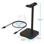 Headphone Stand with USB Hub - USB / Black