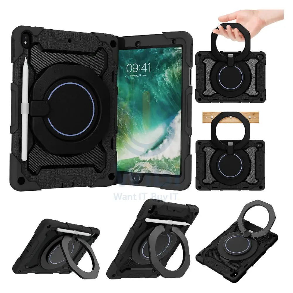 Heavy Duty Shockproof Case with 360° Kickstand For Apple iPad 11 A16 Navy Blue Accessories > Mobiles & Tablets >