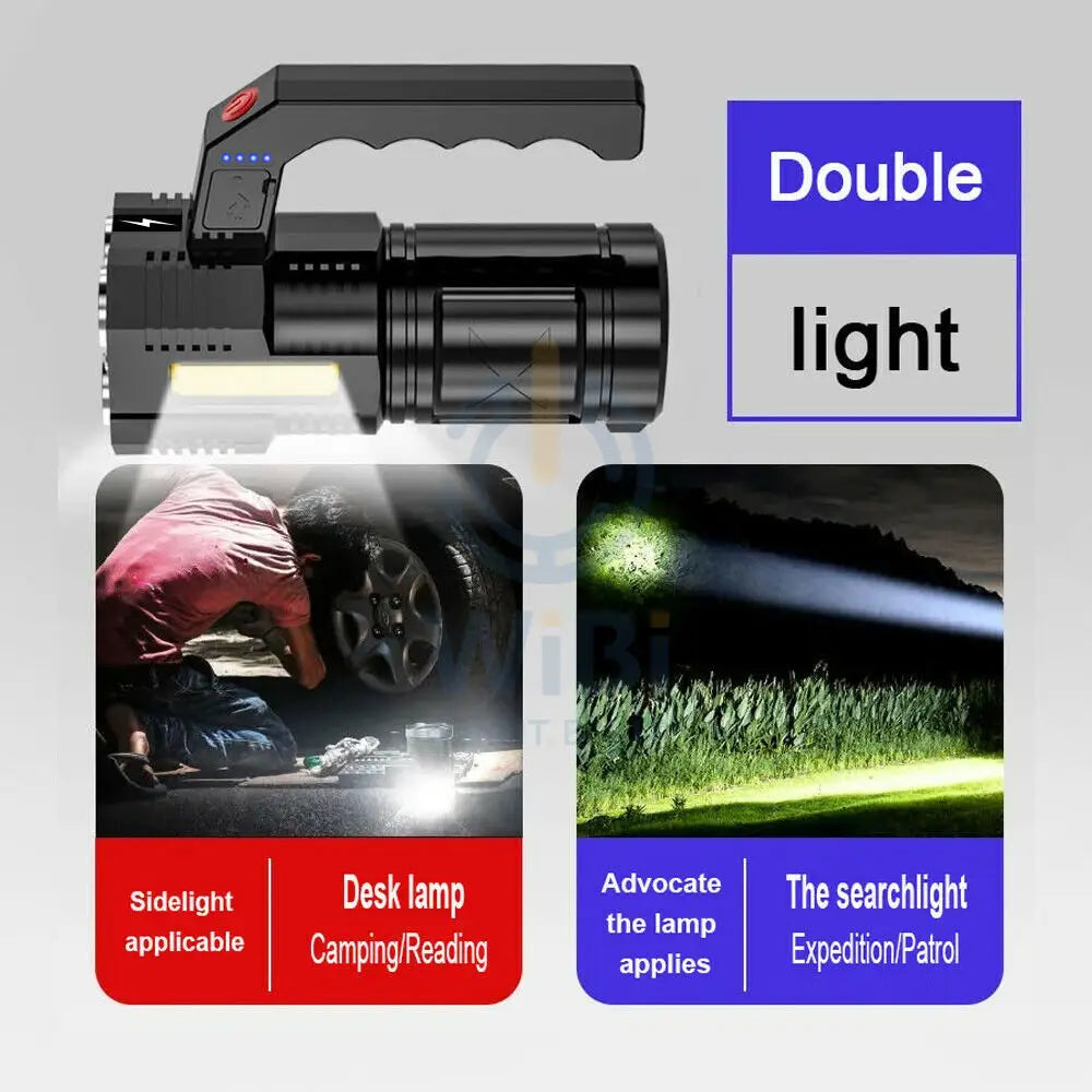 High Powerful Flashlight Rechargeable Searchlight 2 way Light – Black Accessories > Smart Devices