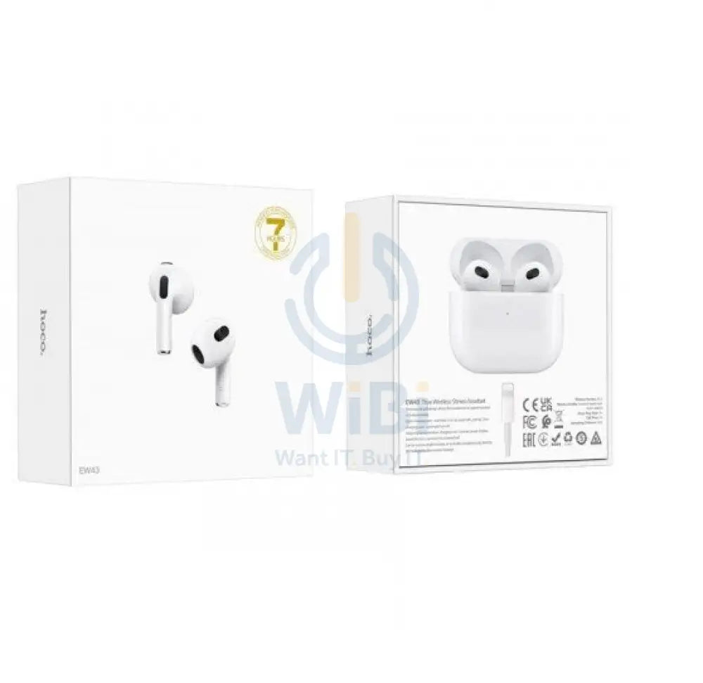 هوكو ايربودز 3 EW43 TWS لاسلكي سماعة رأس جديدة بطارية ترقية - أبيض اكسسوارات  الصوت > سماعات الرأس