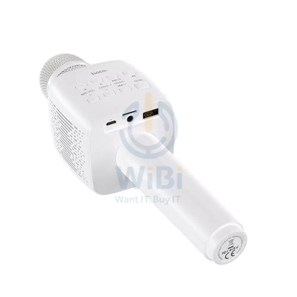 ميكروفون كاريوكي هوكو BK5 كونتاندو - بلوتوث / USB / أبيض