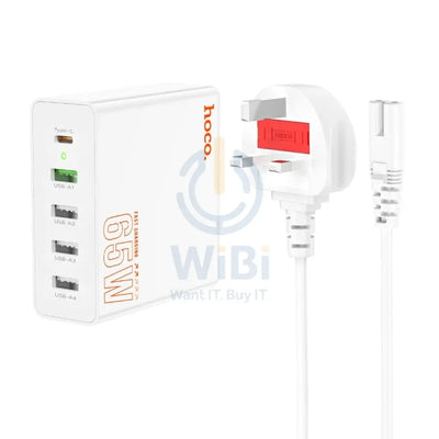 Hoco C114B Vision PD 65W USB-C / Type-C + 4 USB Five Ports Fast Charger Accessories > Power Adapters > Offer Zone