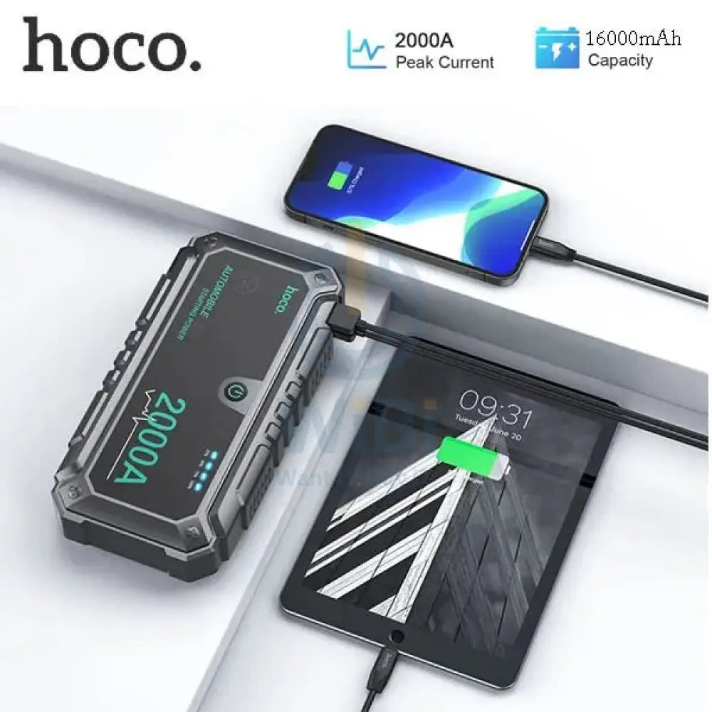 Hoco Car Jump Starter Power Bank pwr01 – Black Accessories > Power Adapters