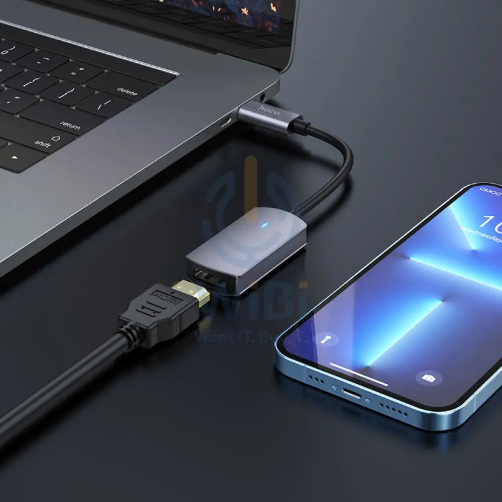 Hoco Converter UA20 Presage Type-C to HDMI support 4K/30Hz Accessories > Cables & Converters > Audio & Video Adapter >