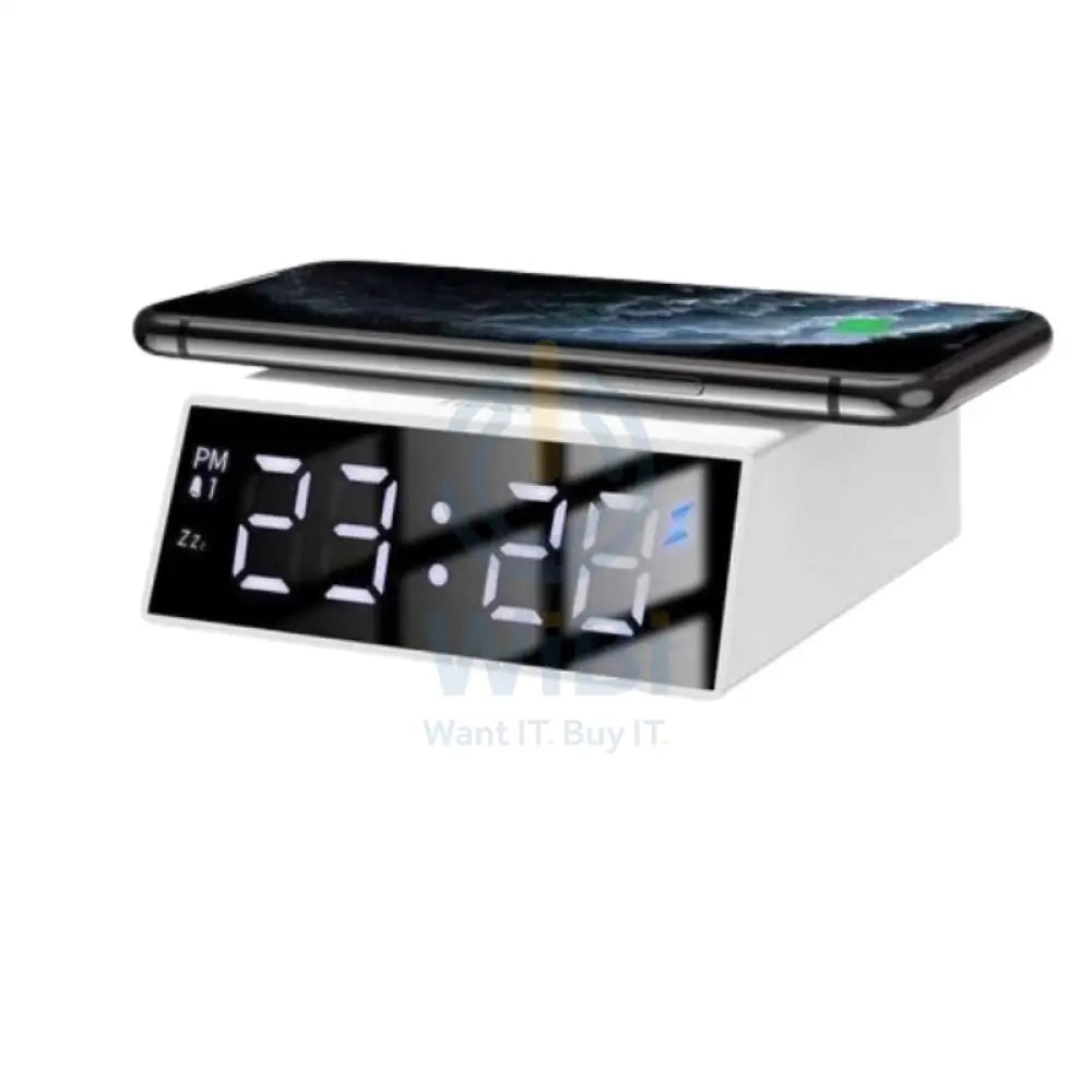 HOCO DCK1 Clock With Wireless Charger - 10W / White
