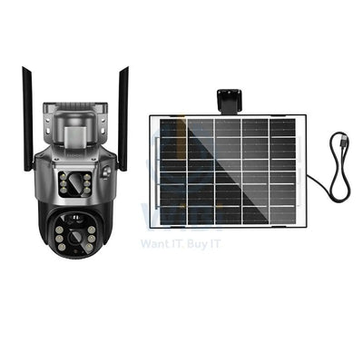 Hoco DI76 Solar Power Dual Lens Smart Surveillance Camera Cameras > Security Cameras