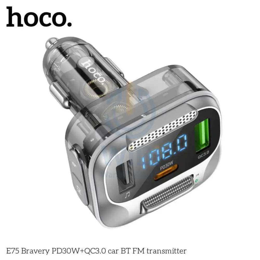 Hoco E75 30W PD USB QC3.0 Car Bluetooth MP3 FM Transmitter Charger – Black Accessories > Mobiles & Tablets > Mobiles >