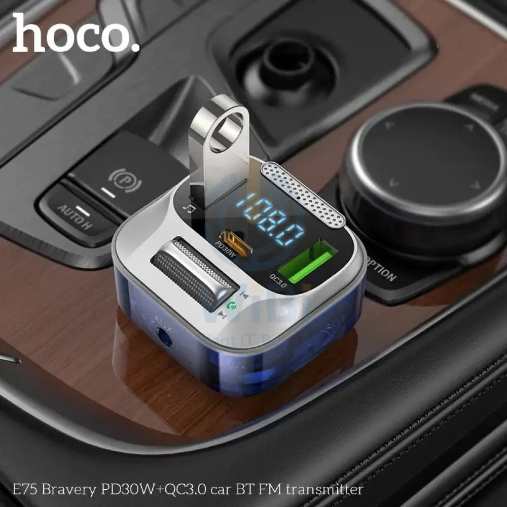 Hoco E75 30W PD USB QC3.0 Car Bluetooth MP3 FM Transmitter Charger – Black Accessories > Mobiles & Tablets > Mobiles >