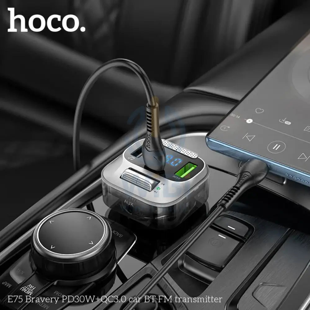 Hoco E75 30W PD USB QC3.0 Car Bluetooth MP3 FM Transmitter Charger – Black Accessories > Mobiles & Tablets > Mobiles >
