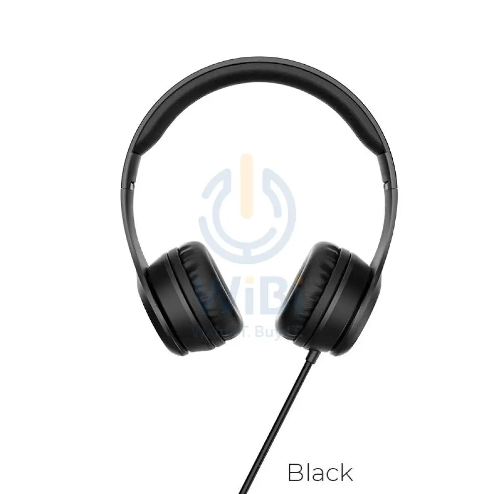 Hoco Headphones W21 Graceful Charm Wired Headset With Mic - Black Accessories > Audio > Headphones