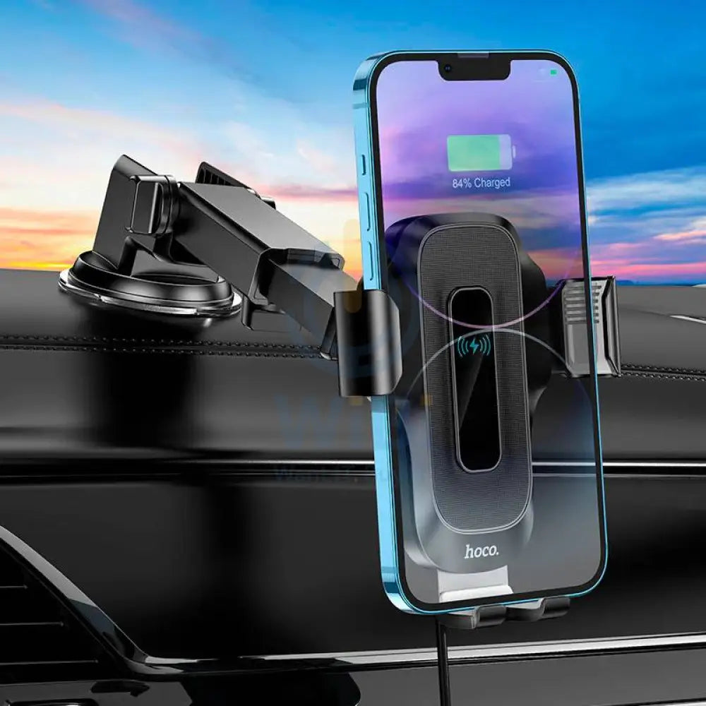 HOCO HW3 Fast Wireless Charger Center Console Car Holder - 15W / Black Accessories > Mobiles & Tablets > Mobiles >