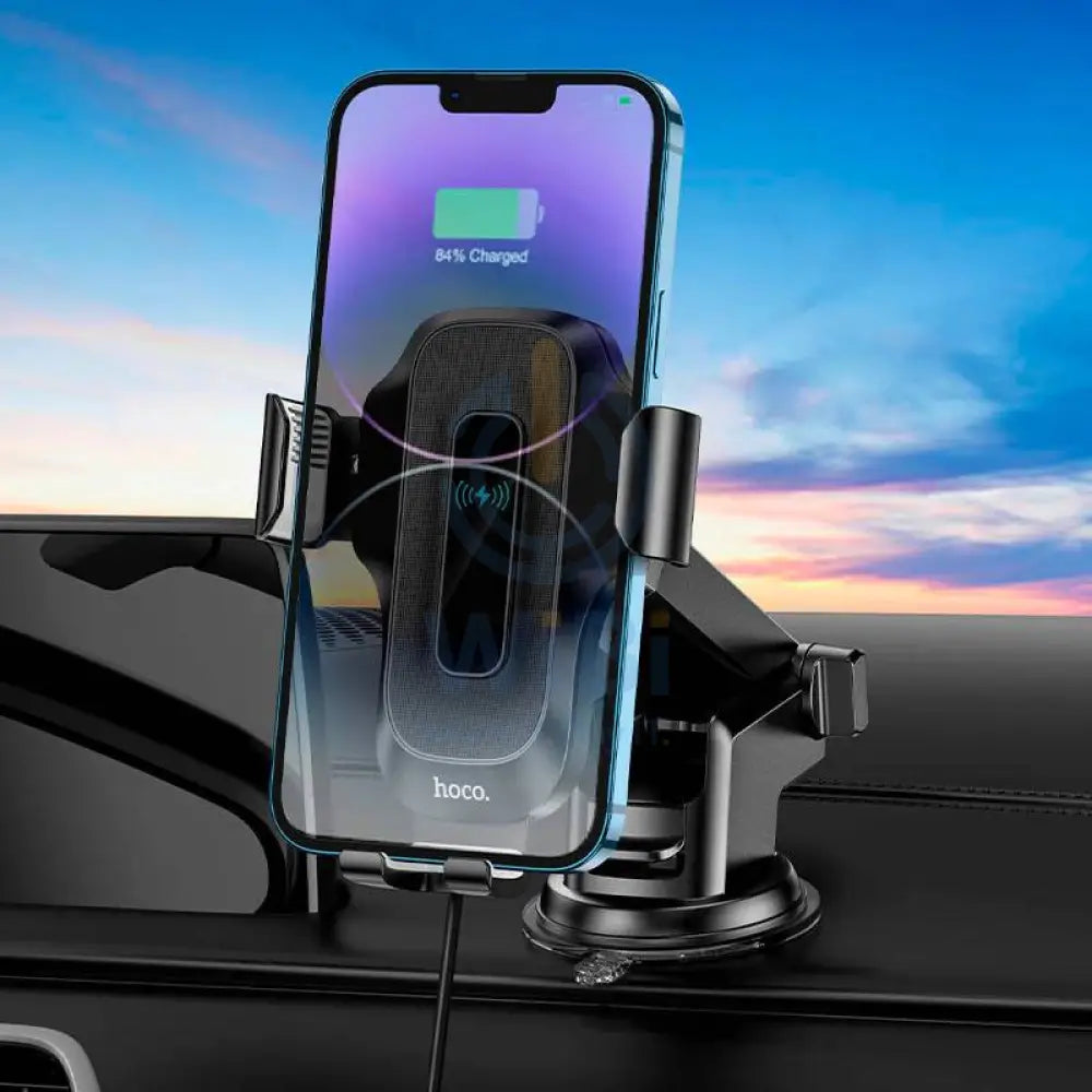 HOCO HW3 Fast Wireless Charger Center Console Car Holder - 15W / Black Accessories > Mobiles & Tablets > Mobiles >