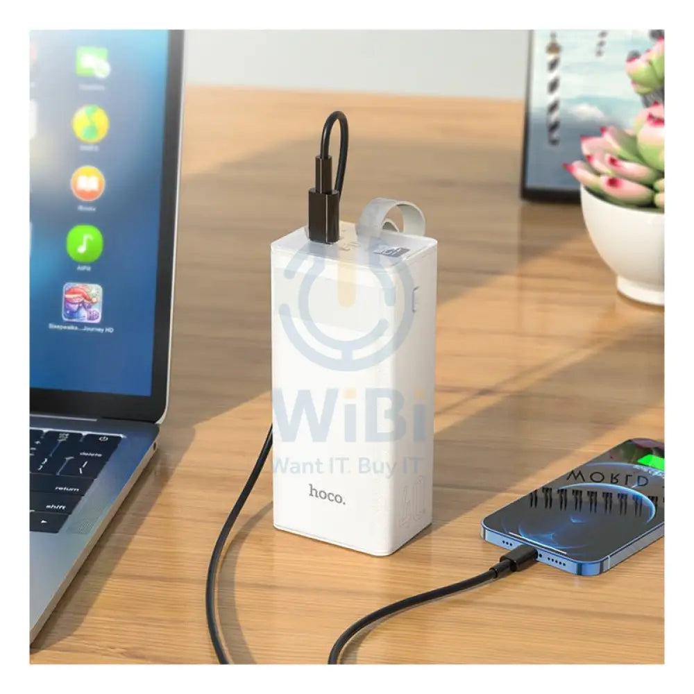 HOCO J86 Powermaster Power Bank - 40,000mAh / White