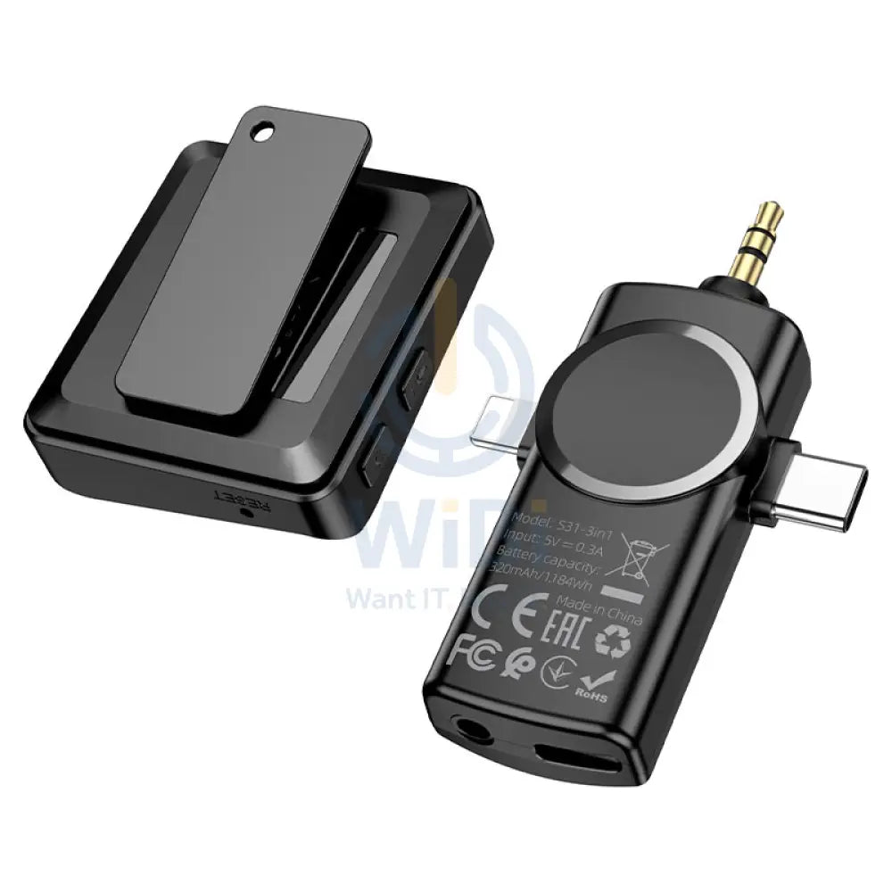 HOCO Microphone S31 Stream wireless with 3-in-1 receiver - Black Accessories > Smart Devices