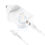 HOCO NK6 Rise Single Port Wall Charger With Lightning to USB-C Cable - USB-C / 20W / White