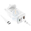 شاحن حائط هوكو NK7 GaN مع كابل USB-C - USB-C / USB-A / أبيض