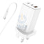 شاحن حائط هوكو NK7 GaN مع كابل USB-C - USB-C / USB-A / أبيض