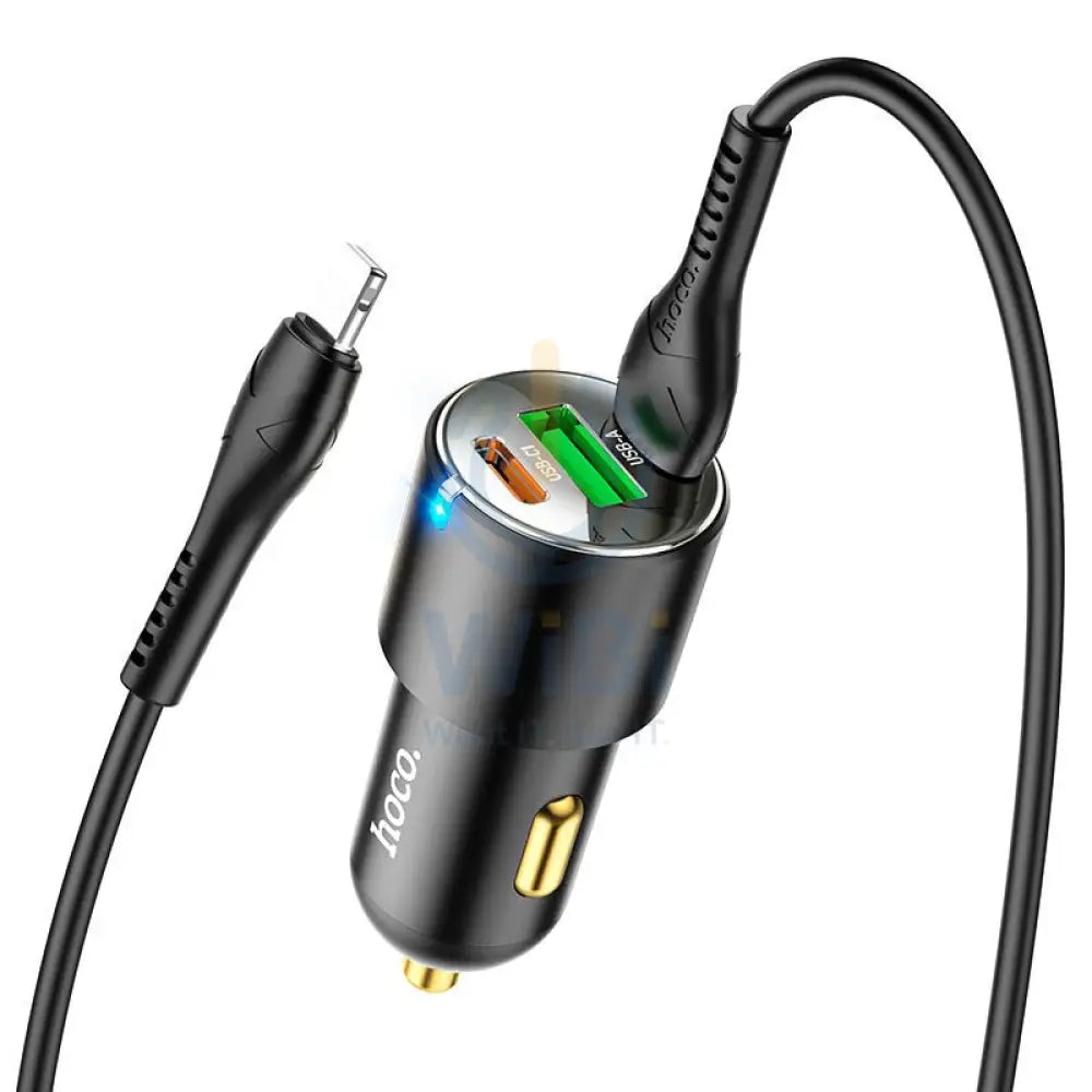 HOCO NZ6 Car Charger - 45W / USB-C / Lightning / Black Accessories > Mobiles & Tablets > Mobiles > Car Chargers