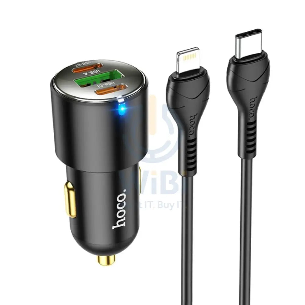 HOCO NZ6 Car Charger - 45W / USB-C / Lightning / Black Accessories > Mobiles & Tablets > Mobiles > Car Chargers