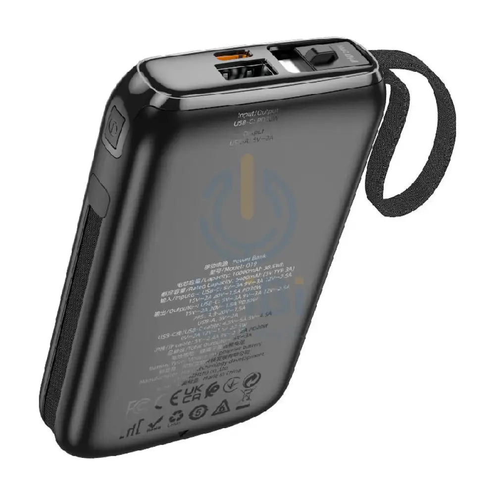 Hoco Q19 Lucky Power Bank with Digital Display and Cable - 30W / 10000mAh / Black Accessories > Power Bank