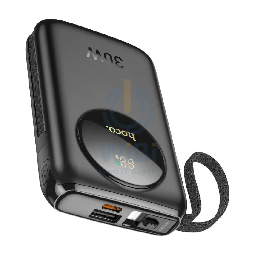 Hoco Q19 Lucky Power Bank with Digital Display and Cable - 30W / 10000mAh / Black Accessories > Power Bank