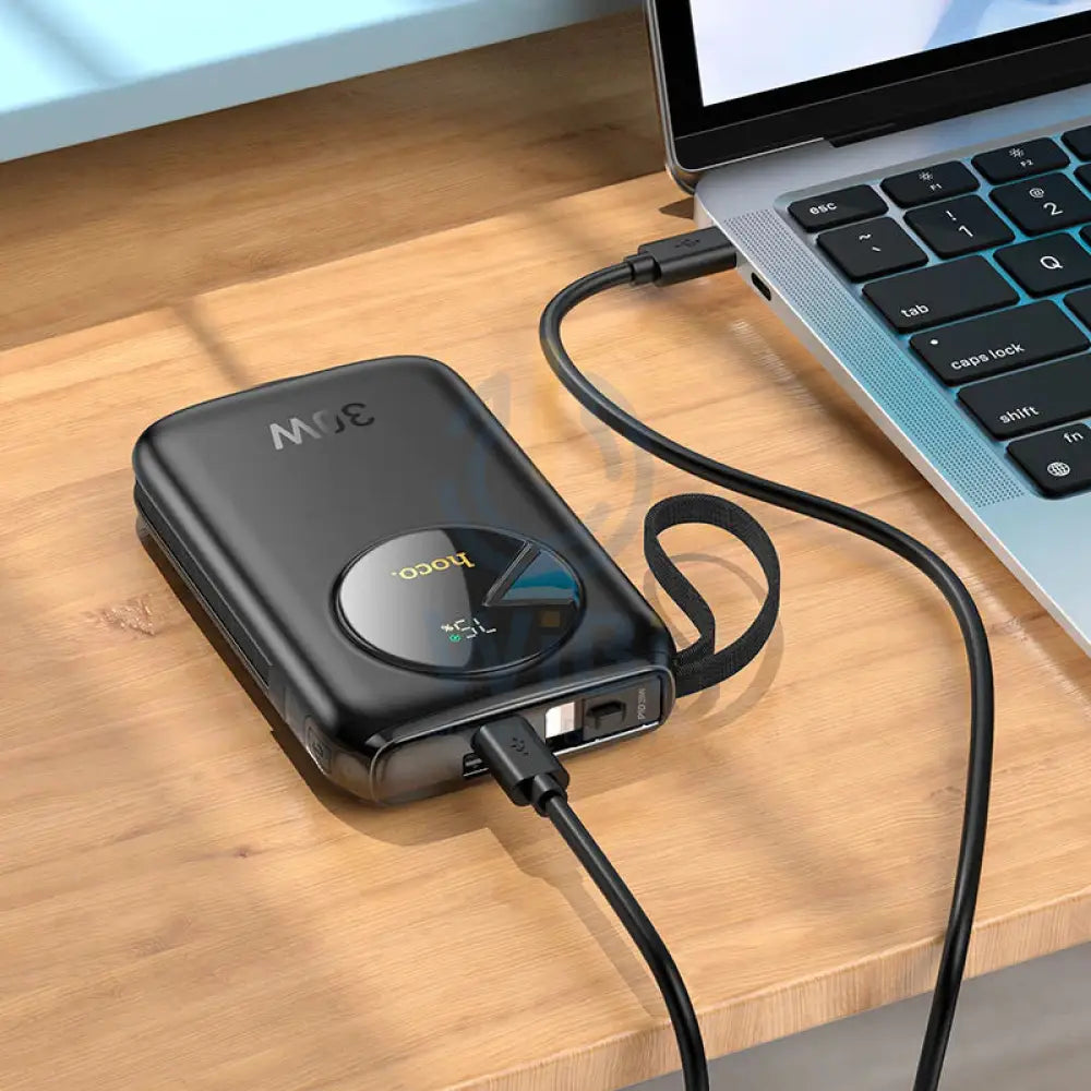 Hoco Q19 Lucky Power Bank with Digital Display and Cable - 30W / 10000mAh / Black Accessories > Power Bank
